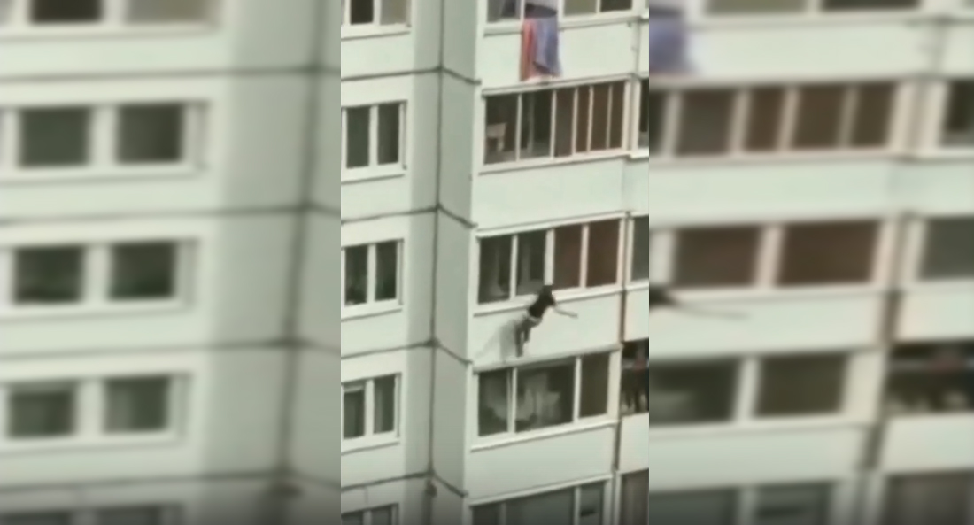 В Сети появилось видео падения смолянина из окна многоэтажки