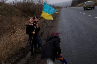 Украина, флаг, дети, СВО