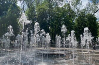 фонтан, Блонье, лето, парк