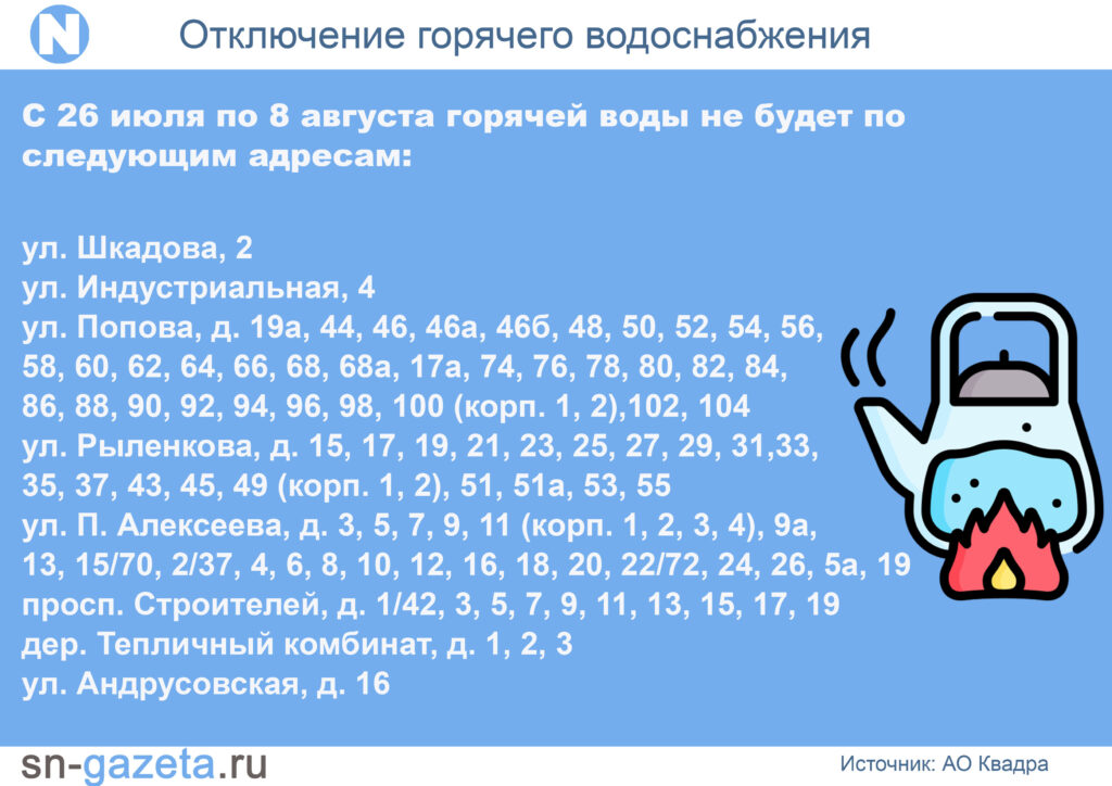 Жители смоленской Киселевки остались без горячей воды до 8 августа